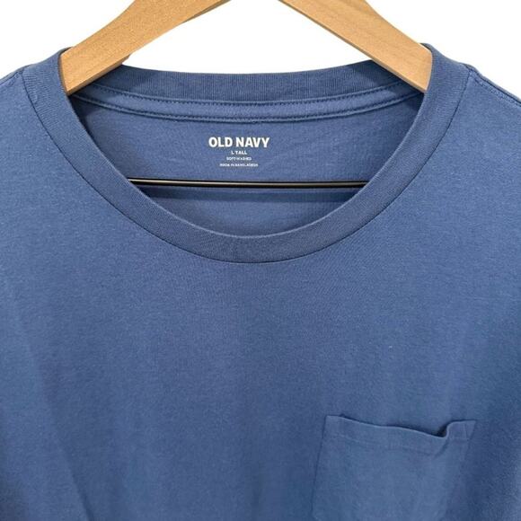 NWT Tall Old Navy Soft Washed Chest Pocket Crew Neck in South Wind L - Picture 4 of 6